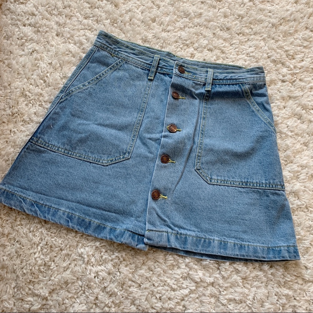 Front Button Jean Skirt